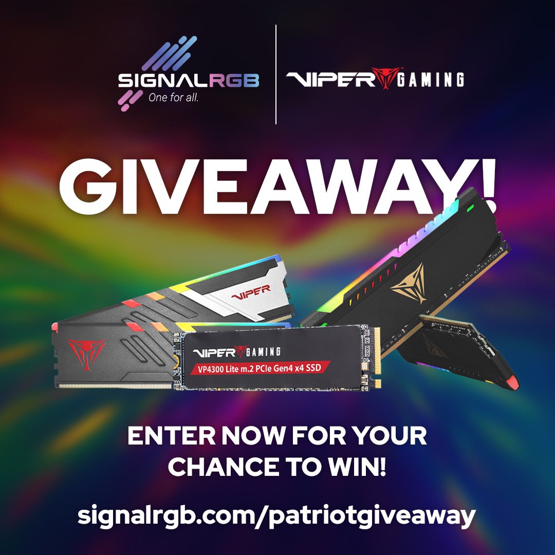 We partnered with Patriot Viper to bring you this giveaway: signalrgb.com/patriotgiveaway

#pcgaming