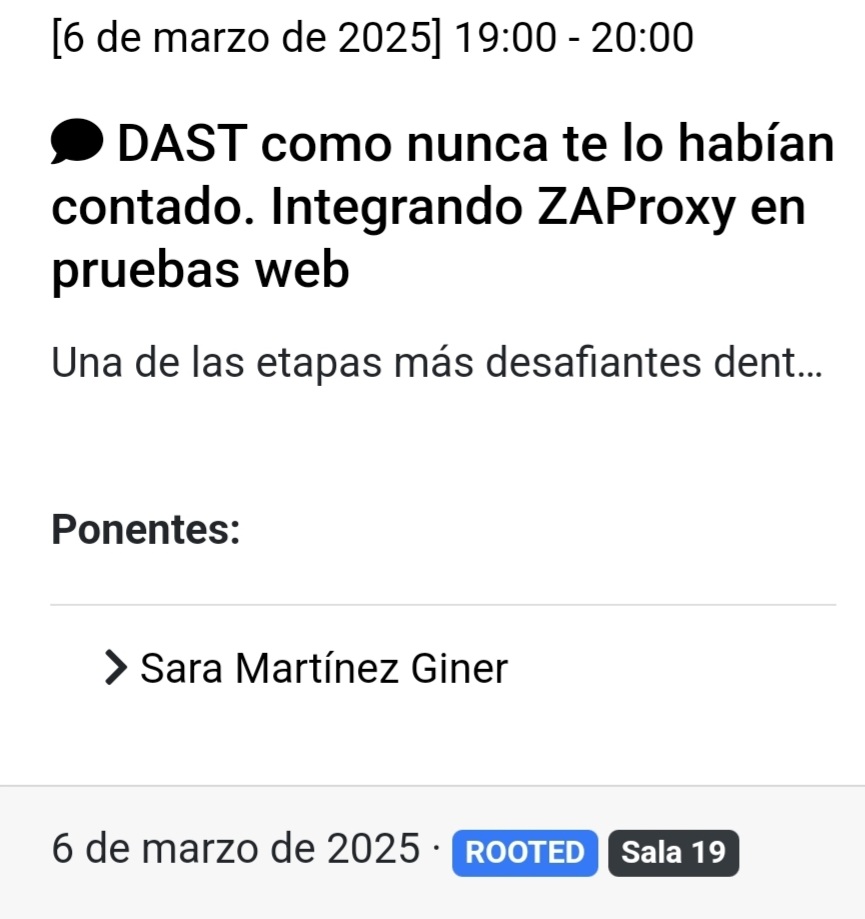swtestingsoul's tweet image. ¡Nos vemos en @rootedcon!
¿Preparados para cambiar el rumbo de las pruebas dinámicas de seguridad (DAST)?
#OWASP #ZAProxy #Testing #Selenium #DAST