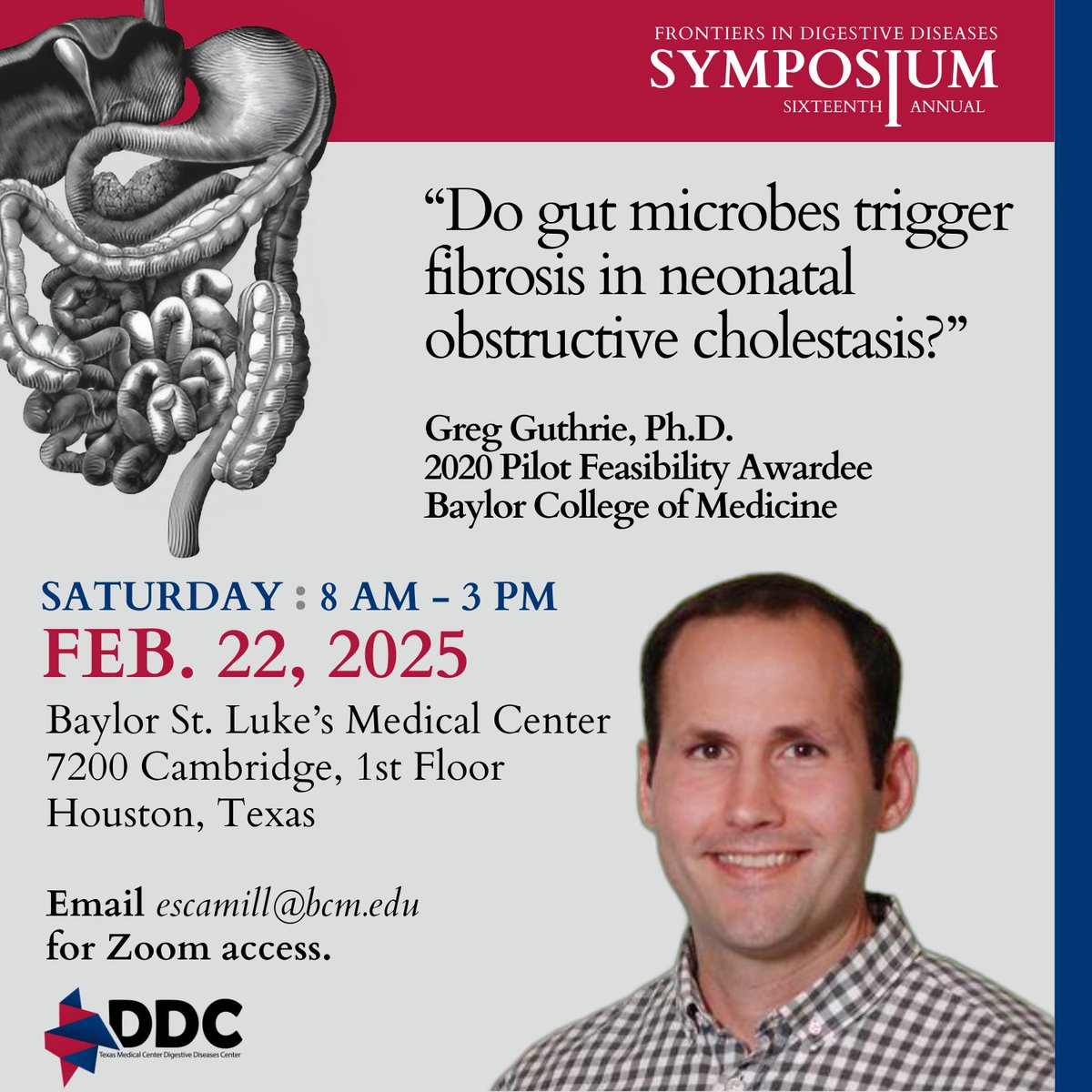 TMC Digestive Diseases Center (@tmcddc) on Twitter photo π· Symposium Spotlight π·
Working with the <a href="/DougBurrin/">Douglas Burrin</a> lab at Houston's Children's Nutrition Research Center, Dr. Greg Guthrie explores the intricacies of #cholestasis and liver disease in #neonates using piglets as a model. π· Symposium Spotlight π·
Working with the <a href="/DougBurrin/">Douglas Burrin</a> lab at Houston's Children's Nutrition Research Center, Dr. Greg Guthrie explores the intricacies of #cholestasis and liver disease in #neonates using piglets as a model.