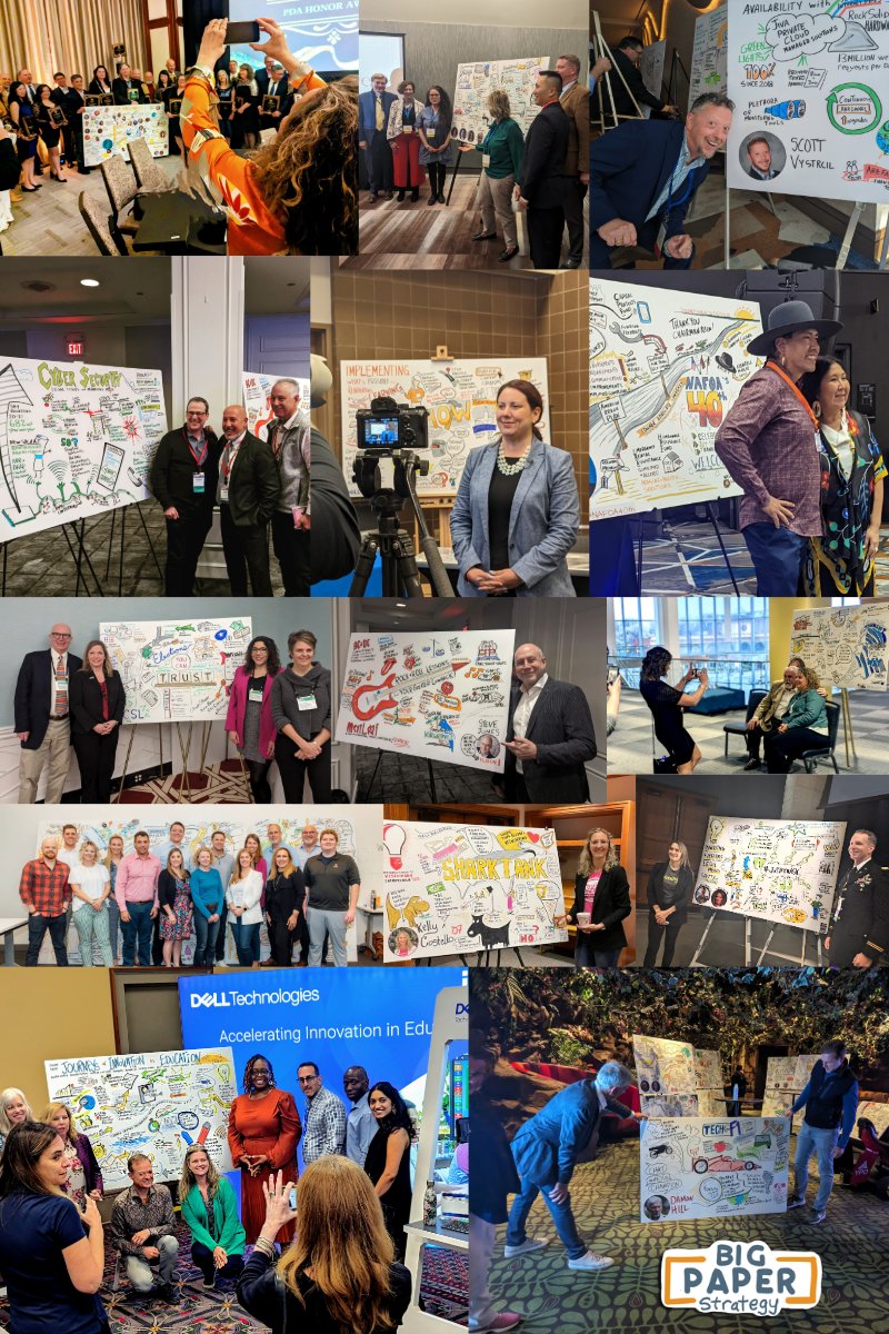 BigPaperStrat's tweet photo. Every speaker is happy to pose with a live illustration!  Such panels are a photo target, a memory anchor, a status symbol. https://t.co/IUFF85Z8L5