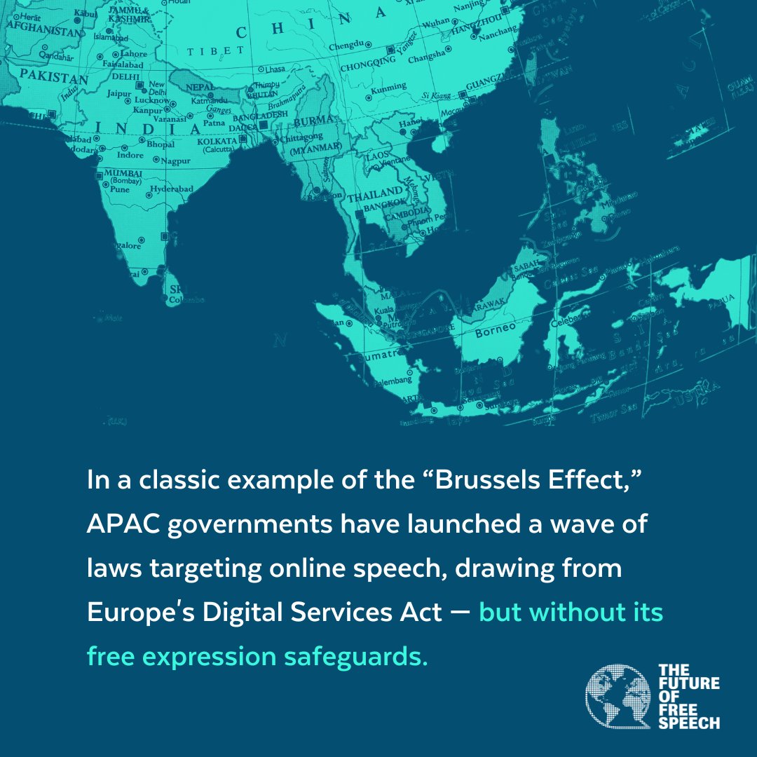🚨 Several Asia-Pacific governments have passed a new wave of laws to restrict online speech. 🚨 

<a href="/JoanBarata/">Joan Barata</a> explains how the EU's Digital Services Act inspired APAC's legislative crackdown on free speech.
