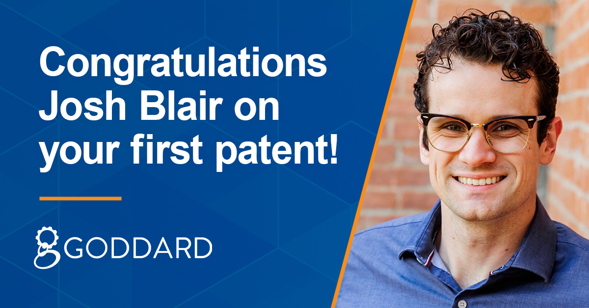 GoddardInc's tweet photo. A significant amount of Goddard engineers hold patents but today we're celebrating Josh Blair, Mechanical Design Engineer, on receiving his very first patent for a commercial product he worked on at Goddard. It's sure to be the first of many. https://t.co/4MhU2WDLBt