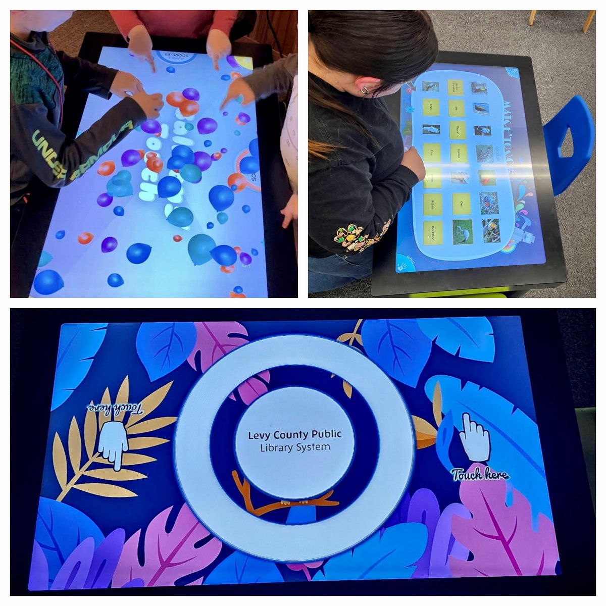 AFTER_MOUSE's tweet photo. Patrons at Levy County Public #Library System in Bronson, #Florida can’t get enough of their new #interactive PLAY #touchtable! #Kids and #families get to enjoy many #educational, multi-player #games.

#Learn more: info@after-mouse.com

#librarian #STEM #STEAM #social #engagement https://t.co/1nVC56dYKa