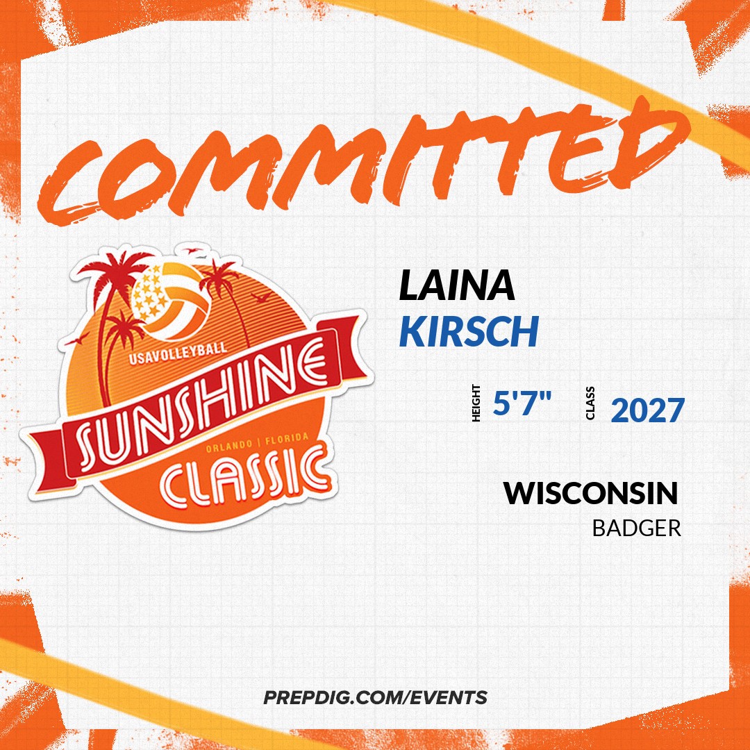 Prep Dig π (@prepdig) on Twitter photo Welcome Class of 2027 Laina Kirsch of Badger to the <a href="/PrepDig/">Prep Dig π</a> <a href="/USAVolleyball/">USA Volleyball</a> Showcase on Feb 21st @ Winter Park Volleyball Club.
π₯π #PDSunshineClassic ππ₯
Learn More π events.prepdig.com/e/1057/registeβ¦ Welcome Class of 2027 Laina Kirsch of Badger to the <a href="/PrepDig/">Prep Dig π</a> <a href="/USAVolleyball/">USA Volleyball</a> Showcase on Feb 21st @ Winter Park Volleyball Club.
π₯π #PDSunshineClassic ππ₯
Learn More π events.prepdig.com/e/1057/registeβ¦