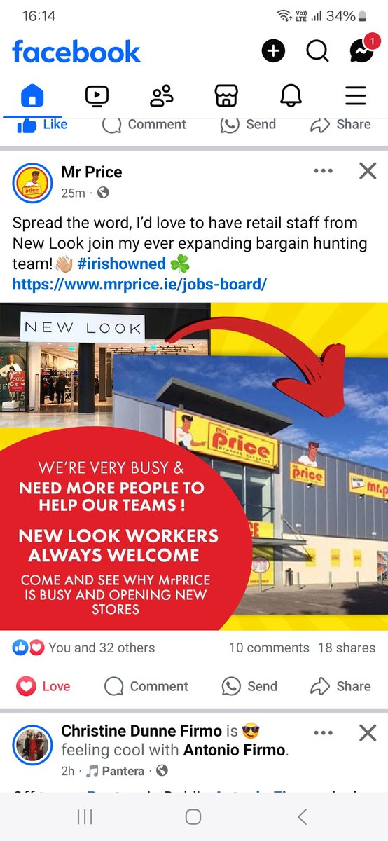#MrPrice #Ireland offering jobs for #newlook workers ❤️

mrprice.ie/jobs-board/?fb…