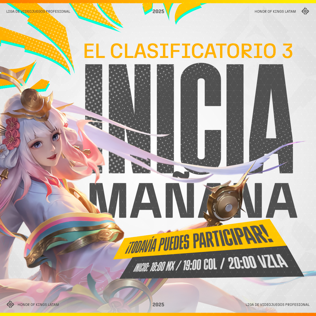 ¡Aventurero!⚡ ¡Se viene el  último clasificatorio de #RelámpaHoK de Honor of Kings!

Mañana empieza la acción. ¿Estás listo para darlo todo en la arena? 🔥

¡No te lo pierdas! ➡️link.lvp.global/Hokc3