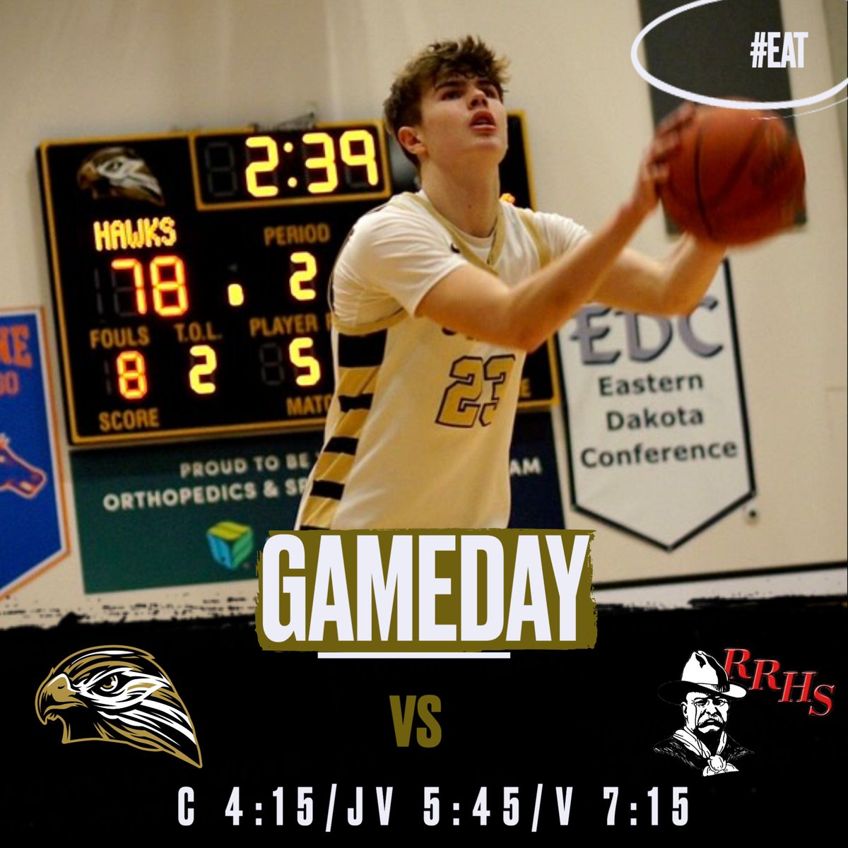 🏀 GAMEDAY!
🆚 GFRR - Rough Riders
📍 The Nest - Horace High
📺 Hudl Fan App
⏰ C: 4:15/JV: 5:45/Varsity: 7:15
#EAT