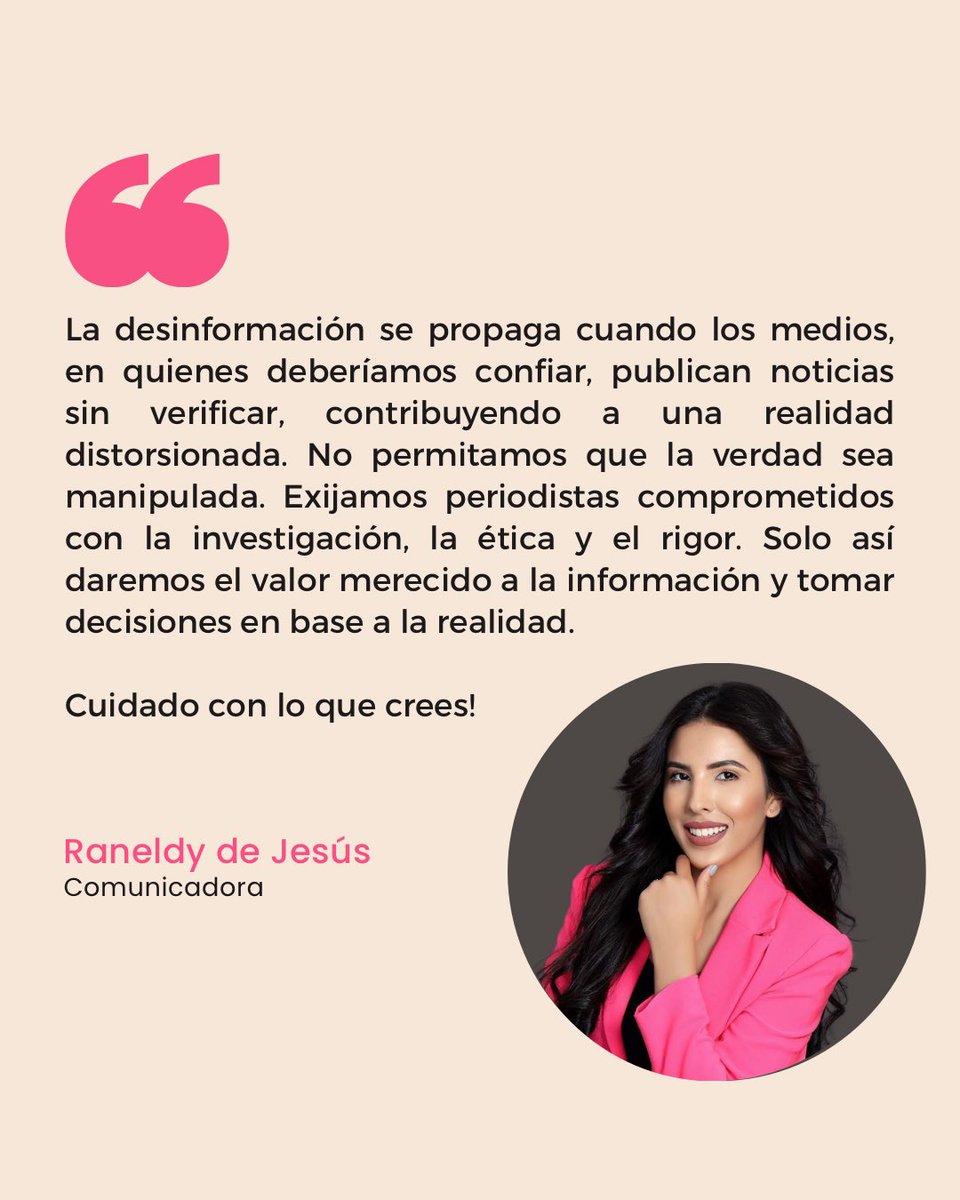 RaneldyDeJesusH's tweet photo. Procuremos hablar con la VERDAD y no ser protagonistas en distorsionar las informaciones. Si los periodistas “Creíbles” de este país no investigan, ¿en quién vamos a creer? Necesitamos tomar decisiones basadas en la realidad y no en rumores. https://t.co/1J6jrrUcq3