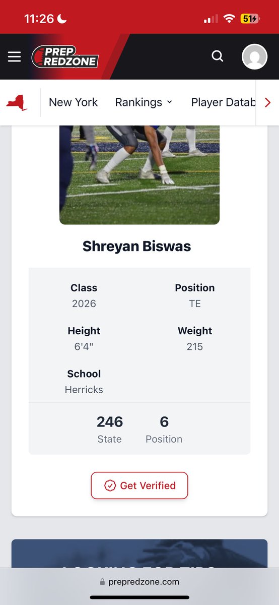 6th Ranked Tight End in New York State

Only getting stronger and faster day by day. The best is yet to come. 
<a href="/herricks_hs/">Herricks HS Football</a> <a href="/CoachKJDavis/">KJ Davis</a>