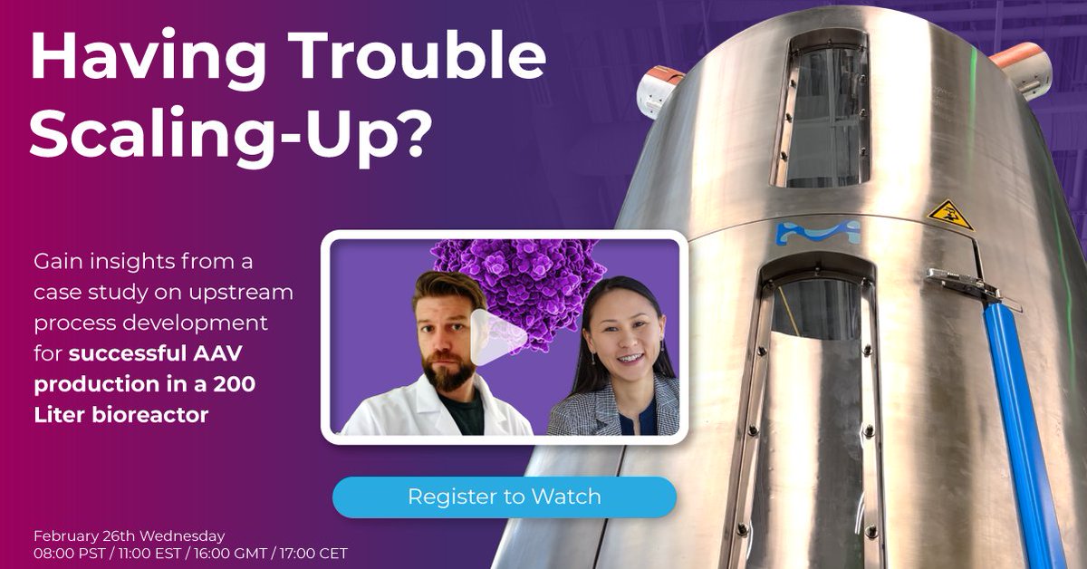 Struggling with low AAV yields at scale? Don’t let titer &amp; percent full capsids drop as you scale.

Join <a href="/CGT_Insights/">Cell & Gene Therapy</a> webinar as experts from MirusBio &amp; <a href="/MilliporeSigma/">MilliporeSigma</a> share strategies for plasmid ratio optimization, transfection scalability &amp; more.

workcast.com/register?cpak=…