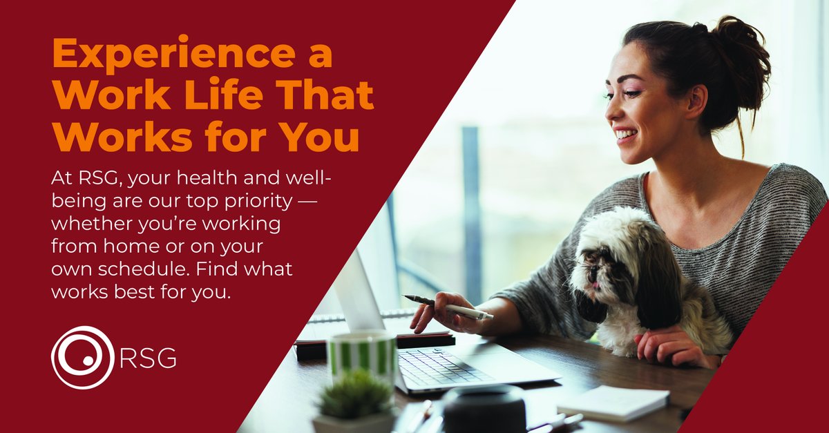 RSG prioritizes your well-being with flexible work options—remote, hybrid, or flexible hours. We're hiring:

Senior Compliance Monitoring Specialist (Vista Hub)
Associate (Los Angeles Hub)

Learn more &amp; apply at rsgsolutions.com.