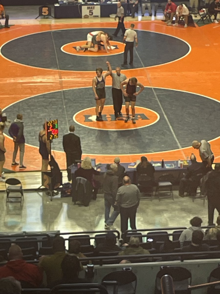 Another WIN for K. Bye in the State Final wrestlebacks!   A hard fought 3-2 win in OT!