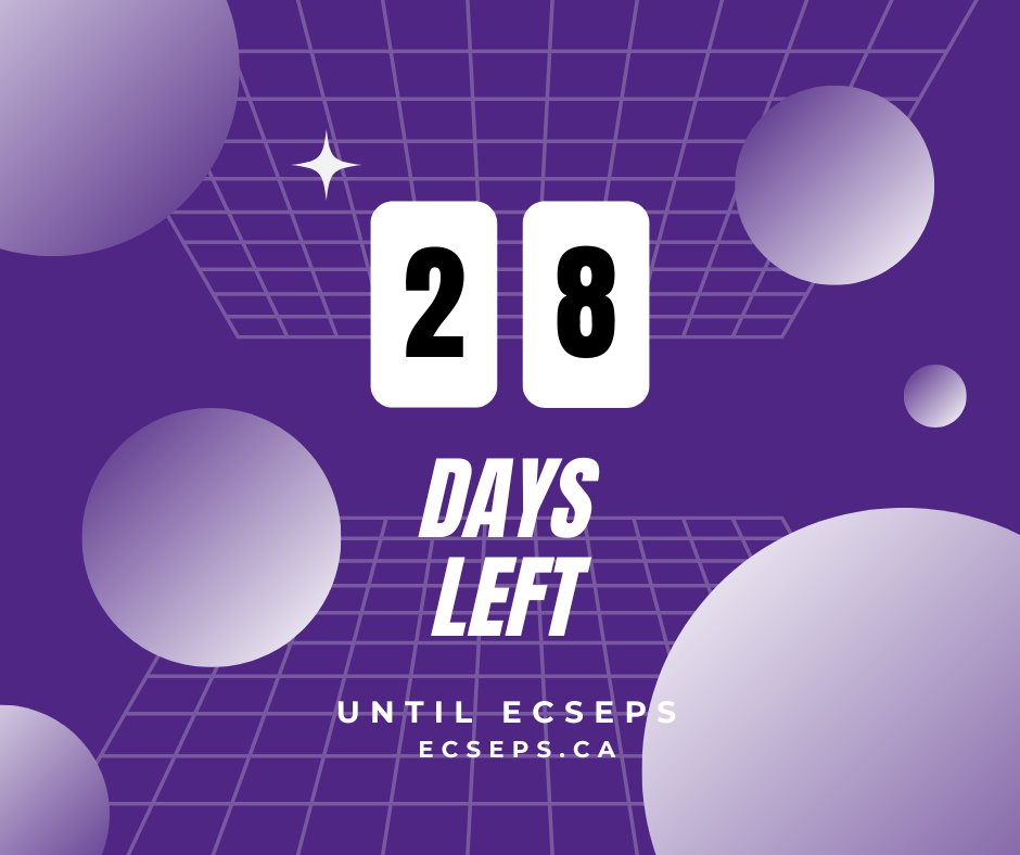 One month to go until ECSEPS 2025!

Reminder that the registration deadline is next Saturday, March 1st @ 11:59pm EST.