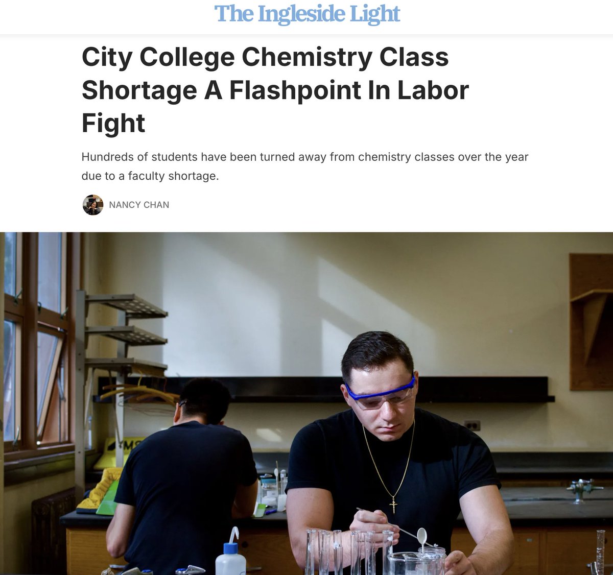 “For City College of San Francisco students pursuing vocational healthcare careers, chemistry courses are worth their credit weight in gold — if they can enroll.” Sadly, 100s are turned away every semester. This must change. inglesidelight.com/city-college-c…