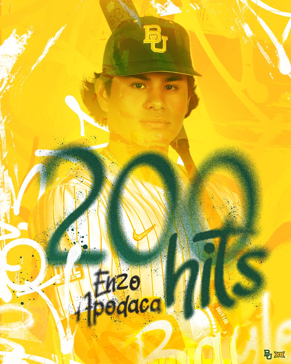 Baylor Baseball (@baylorbaseball) on Twitter photo If itโs one thing about Enzo, he gonโ hit.
<a href="/enzo_apodaca/">enzo_apodaca</a> + 200 career hits
#SicEm ๐ปโพ๏ธ | #Together If itโs one thing about Enzo, he gonโ hit.
<a href="/enzo_apodaca/">enzo_apodaca</a> + 200 career hits
#SicEm ๐ปโพ๏ธ | #Together