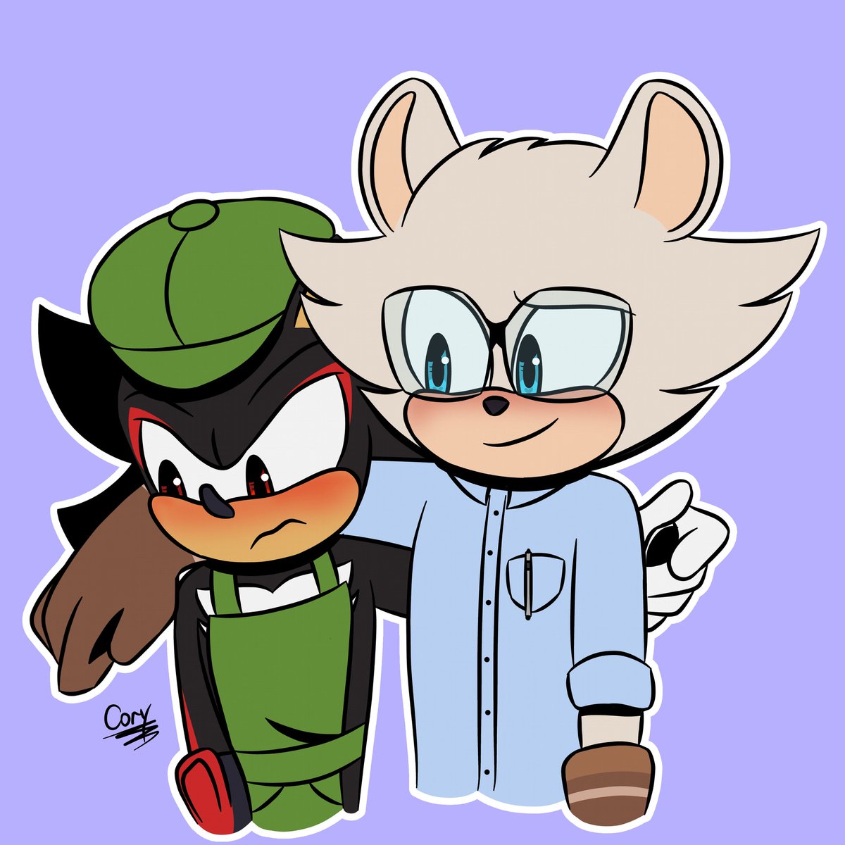 CoryB0312's tweet photo. Dibujito de ellos con ropa de chamba porque si #SonicTheHedgehog #sonicoc #Ocxcanon #ShadowTheHedgehog #shadowxoc https://t.co/KVKfNh1aGl