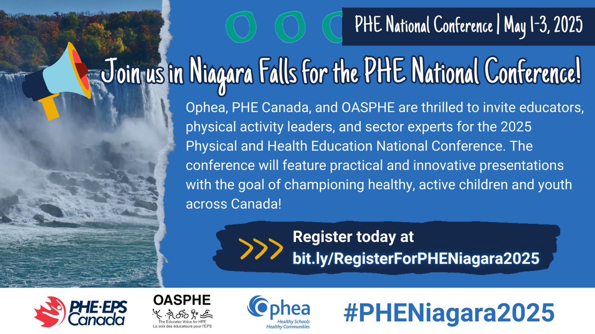 Regular registration for #PHENiagara2025 closes in just 10 days - don't miss out!

Ophea, <a href="/PHECanada/">PHE Canada | EPS Canada</a> &amp; <a href="/Supportphe/">OASPHE</a> are coming together with educators and system leads to support our collective goal: an Ontario where every child can thrive! Register today: bit.ly/RegisterForPHE…