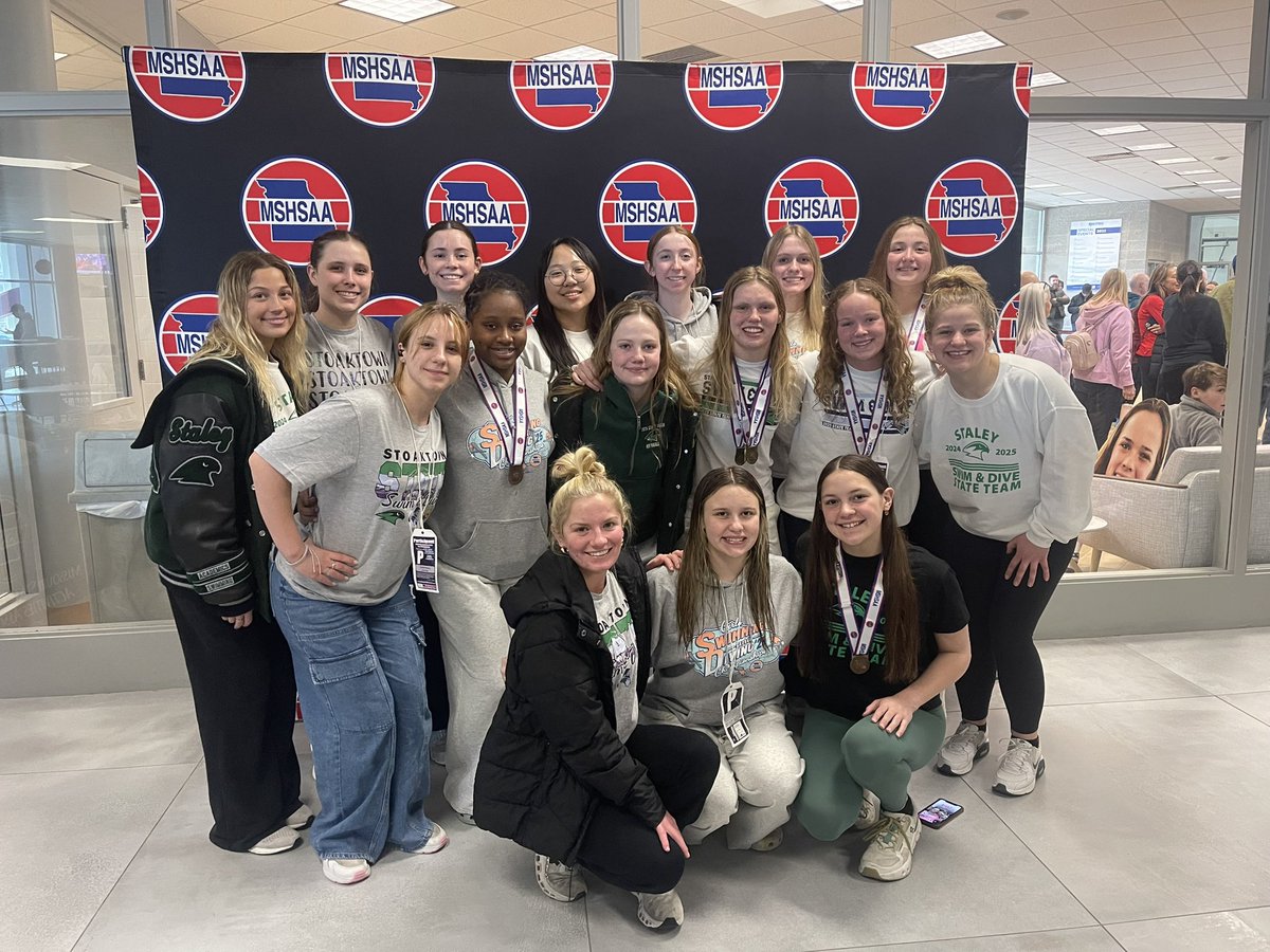 And that is a wrap for swimming state competition! We are so proud of our girls! Staley placed the 9th out of 33 teams.

We might swim for different schools, but we’re one big family. 

2025 MSHSAA Girls State Class 2

<a href="/StoaktownGirls/">Stoaktown Swim & Dive</a> <a href="/Northmen_OPHS/">Oak Park High School</a> <a href="/SHSFalcons/">Staley High School</a>