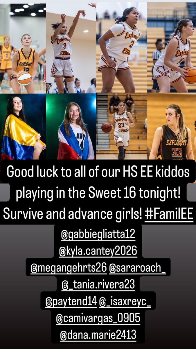Explosive_elites (@explosiveelites) on Twitter photo Good luck to the EE FamilEE going to war tonight! Survive and advance girls! Praying for God’s covering over your bodies as well!
Do work!
<a href="/kylacantey3/">KylaCantey3</a> <a href="/Gabbie_Gliatta/">Gabbie Gliatta</a> <a href="/MeganGehrts26/">Megan Gehrts</a> <a href="/Sararoach27/">Sara roach</a> <a href="/PaytenD14/">Payten Day</a> Good luck to the EE FamilEE going to war tonight! Survive and advance girls! Praying for God’s covering over your bodies as well!
Do work!
<a href="/kylacantey3/">KylaCantey3</a> <a href="/Gabbie_Gliatta/">Gabbie Gliatta</a> <a href="/MeganGehrts26/">Megan Gehrts</a> <a href="/Sararoach27/">Sara roach</a> <a href="/PaytenD14/">Payten Day</a>
