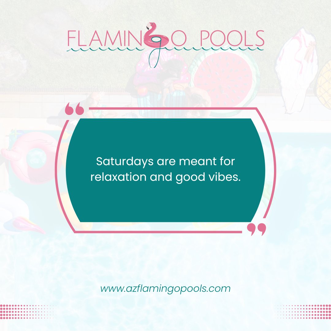 azflamingopools's tweet image. Saturdays are for good vibes and carefree dips! A well-maintained pool means pure relaxation anytime you need it. Let Flamingo Pools handle the upkeep so you can keep making weekend memories.
#FlamingoPools #WeekendVibes #PoolsideChillin #RelaxRefreshRepeat