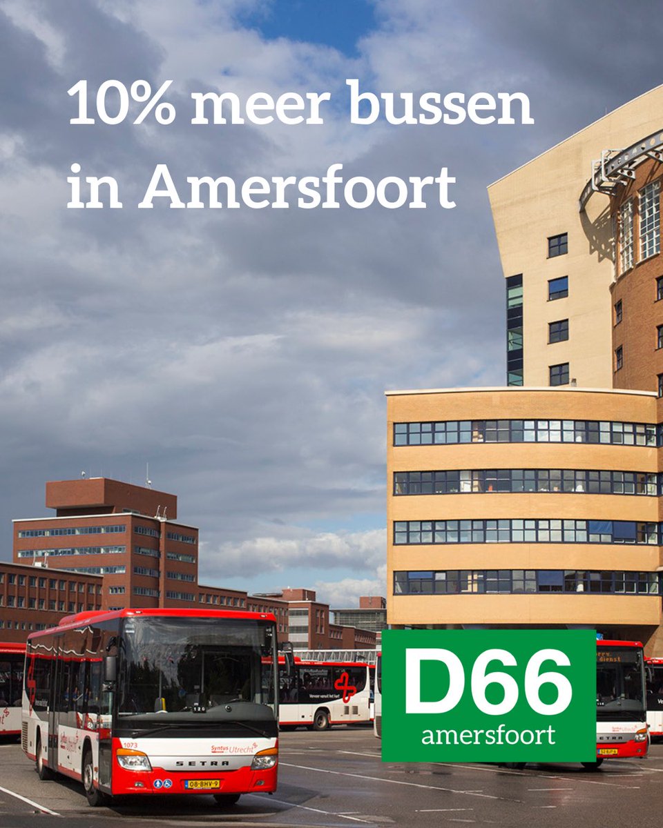 D66Amersfoort's tweet photo. 🚍 D66 Amersfoort steunt plannen voor 10% meer bussen en snellere verbindingen! Maar we blijven kritisch over het schrappen van Lijn 1 in Soesterkwartier. 🚫 #OV #Amersfoort #D66 @KirstenMik https://t.co/3Xw4iSx7Ga