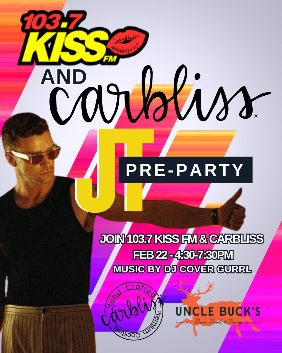 Get ready to bring sexy back at Uncle Buck's! 🔥 Join us for the ultimate Justin Timberlake Pre-Party, with music by DJ Cover Gurrl. Party starts at 4:30p! See you there tomorrow! 👉bit.ly/4hJmgty