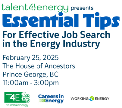 Are you wondering what kinds of employment opportunities the energy industry has to offer? 

This event features information on what working in energy is like and how to leverage your transferable skills to put your best foot forward.

#investprincegeorge #jobsearch
