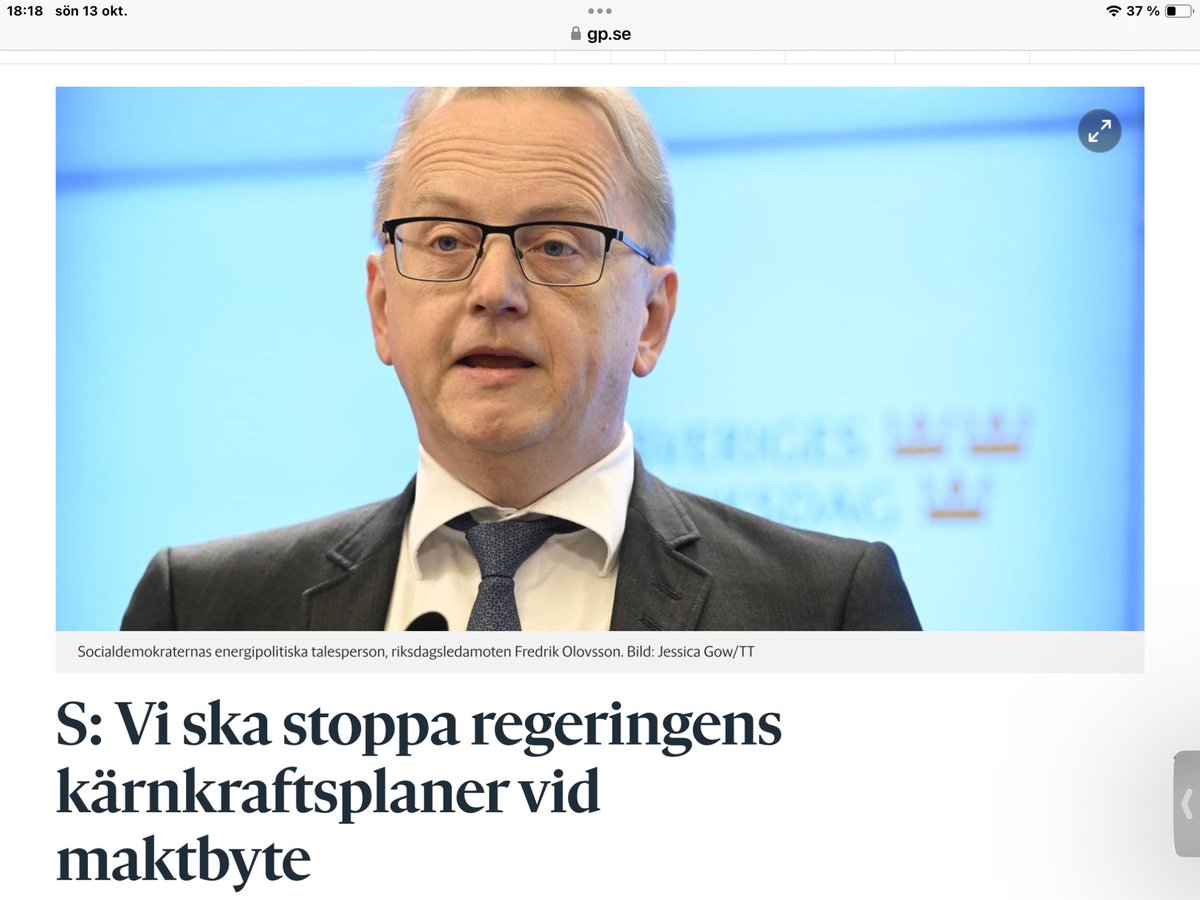 Christina Spjut (@christinaspjut) on Twitter photo <a href="/LennartBucht/">Lennart Bucht</a> <a href="/emmafastesson/">Emma Fastesson Lindgren</a> Inte lätt låta bygga kkv. Hur ska ngt företag våga satsa när sossarna lovar stoppa alla nya reaktorer om de kommer till makten 2026. Sossarnas Energitalesperson <a href="/fredrikolovsson/">Fredrik Olovsson</a> lovade detta senast i augusti 2024 i GP. <a href="/LennartBucht/">Lennart Bucht</a> <a href="/emmafastesson/">Emma Fastesson Lindgren</a> Inte lätt låta bygga kkv. Hur ska ngt företag våga satsa när sossarna lovar stoppa alla nya reaktorer om de kommer till makten 2026. Sossarnas Energitalesperson <a href="/fredrikolovsson/">Fredrik Olovsson</a> lovade detta senast i augusti 2024 i GP.