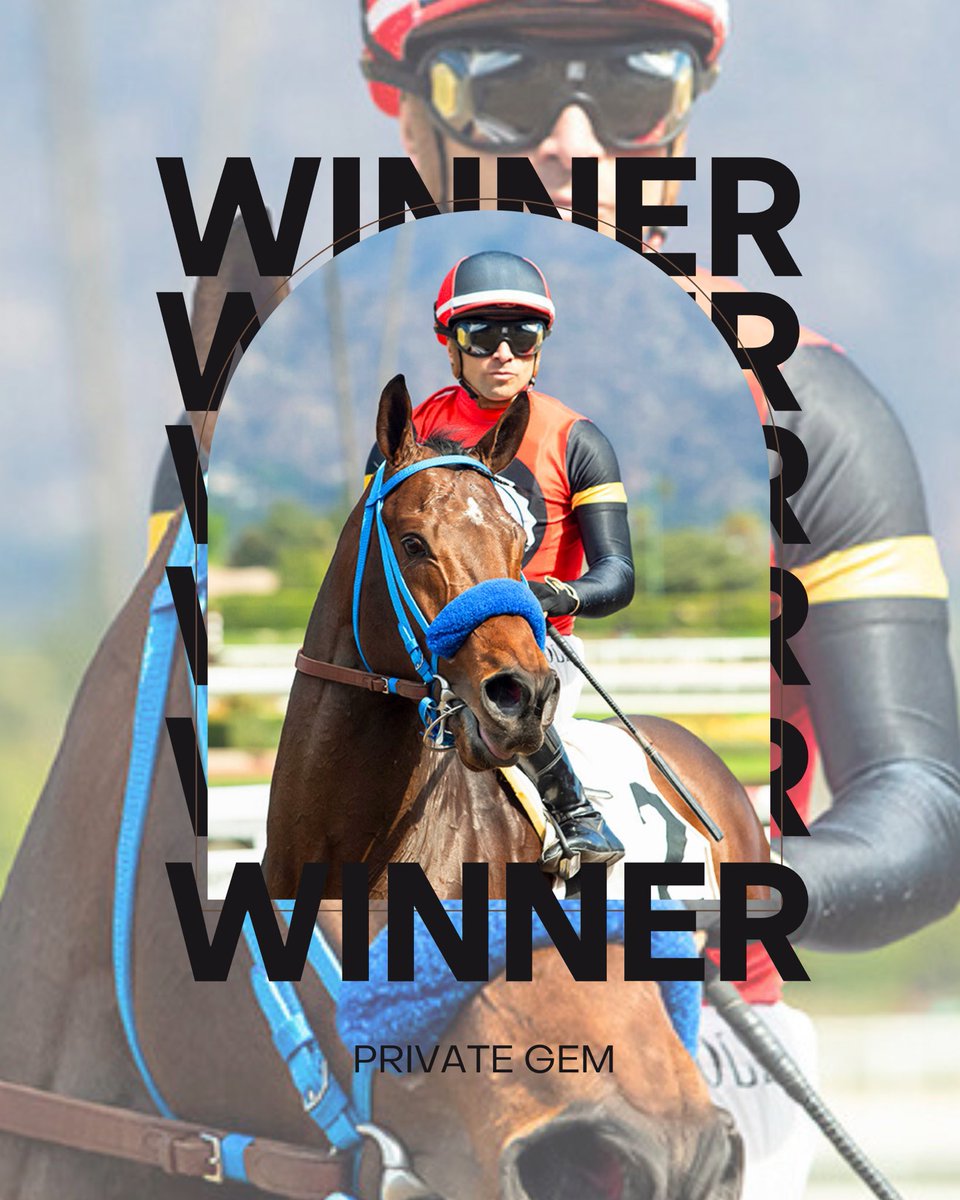 SoSRacingStable's tweet photo. We’re still in awe of PRIVATE GEM and his return to the winners circle this afternoon @santaanitapark. 👏
#SoSRacing https://t.co/1UeKvgfYnC