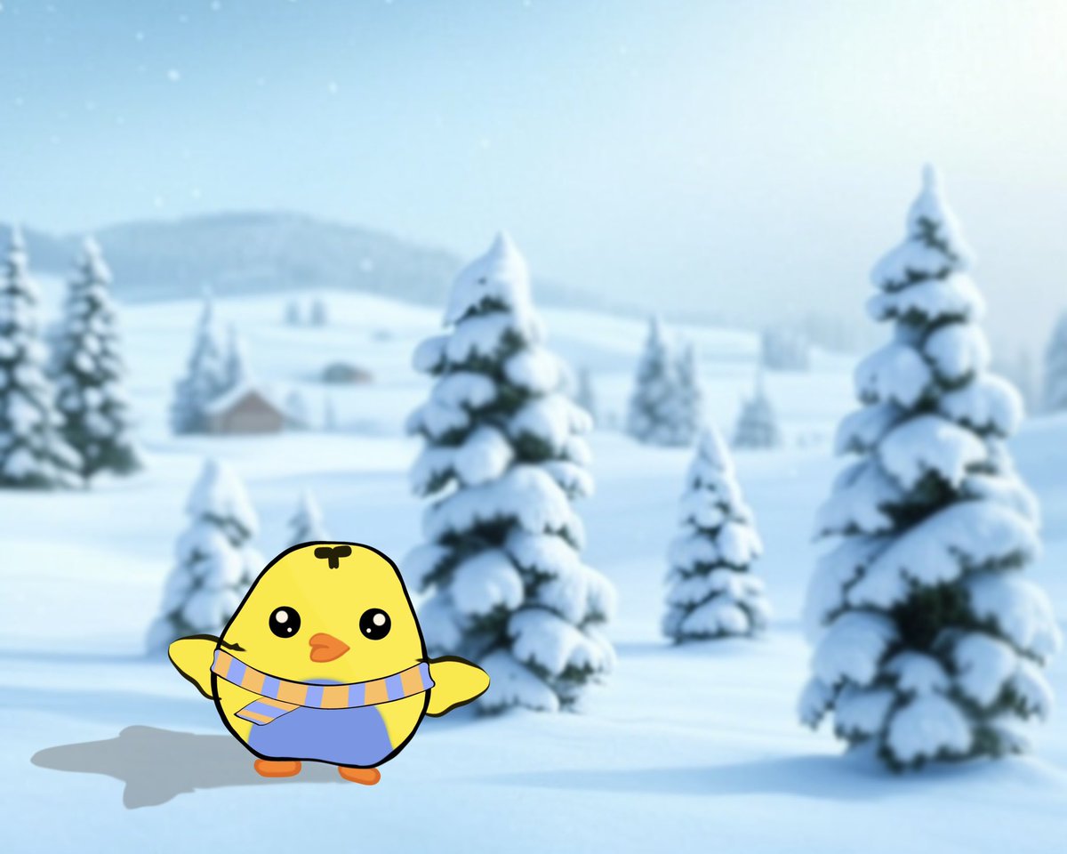 pyiksol's tweet photo. braving the snowy wonderland! Who else loves a cozy winter day? 🐣 biglove from $Pyik on @solana 
REPLY ! let me know you're supporting me in the below👇🏻 https://t.co/1yQkQtIg4X