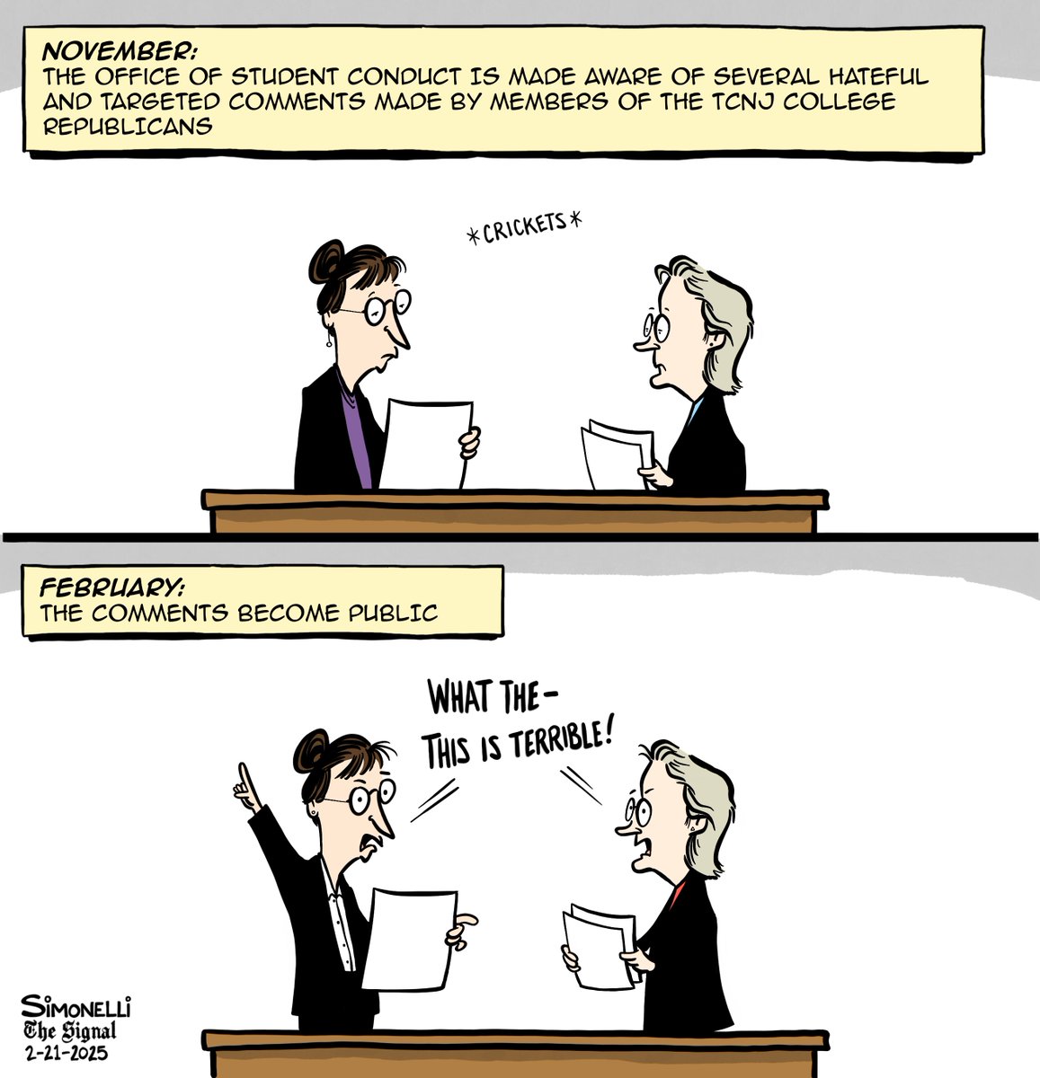 This week's cartoon for <a href="/tcnjsignal/">The Signal</a> (2/21/2025)

tcnjsignalnews.com/article/2025/0…