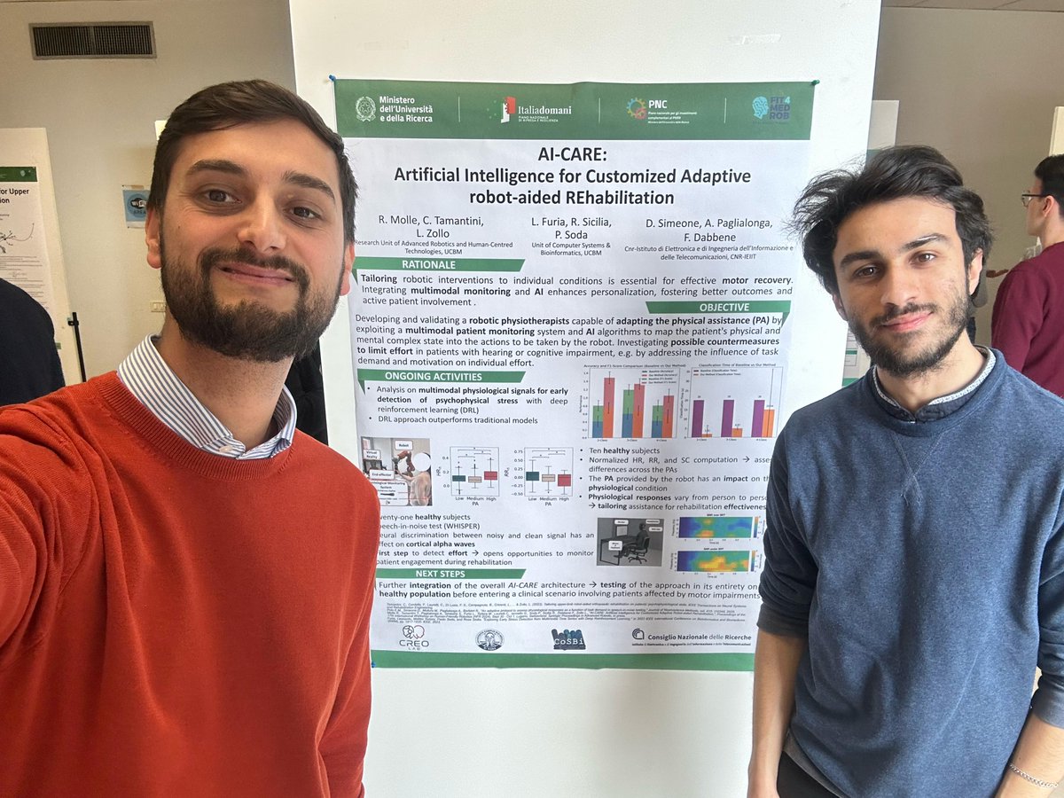 IEIIT CNR (@ieiitc) on Twitter photo I ricercatori <a href="/IeiitC/">IEIIT CNR</a> coinvolti nel progetto #PNRR #PNC #Fit4MedRob presentano i risultati delle attività al meeting plenario presso @icsmaugeri di Pavia. <a href="/CNRsocial_/">CNR Consiglio Nazionale delle Ricerche</a> @CNR_DIITET <a href="/unipv/">Università di Pavia</a> <a href="/ScuolaSantAnna/">ScuolaSantAnna</a>
#biorobotica #AI4Health #EMF4Health I ricercatori <a href="/IeiitC/">IEIIT CNR</a> coinvolti nel progetto #PNRR #PNC #Fit4MedRob presentano i risultati delle attività al meeting plenario presso @icsmaugeri di Pavia. <a href="/CNRsocial_/">CNR Consiglio Nazionale delle Ricerche</a> @CNR_DIITET <a href="/unipv/">Università di Pavia</a> <a href="/ScuolaSantAnna/">ScuolaSantAnna</a>
#biorobotica #AI4Health #EMF4Health