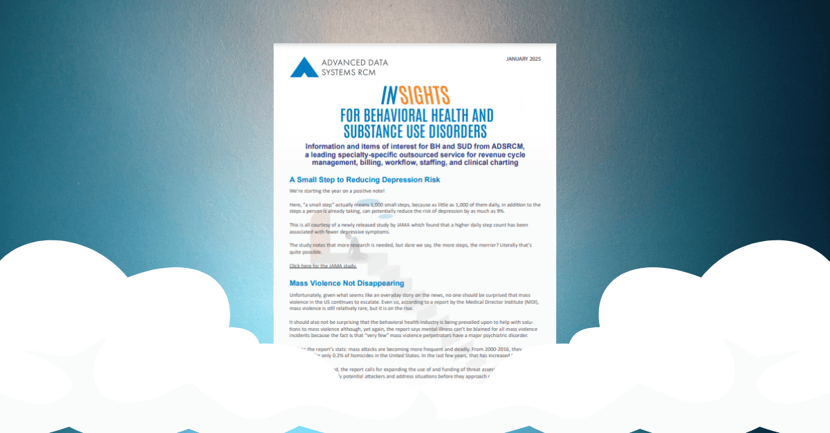 Stay informed with our latest INSIGHTS! 🌟

1,000 extra steps/day = 9% lower depression risk

AI-driven, voice-activated EHR tools

New CMS billing codes for behavioral health in 2025

Read more: hubs.la/Q037Rqrx0

#BehavioralHealth #MentalHealth #HealthcareInnovation