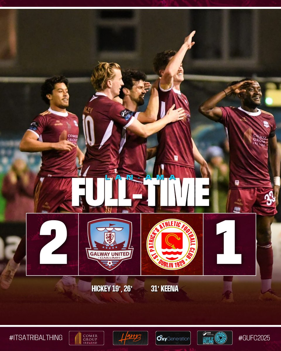 GalwayUnitedFC's tweet image. FT | First home game, first win 😎

GAL 2-1 PAT

#ItsATribalThing | #GALPAT | Match Partner: Harry's
