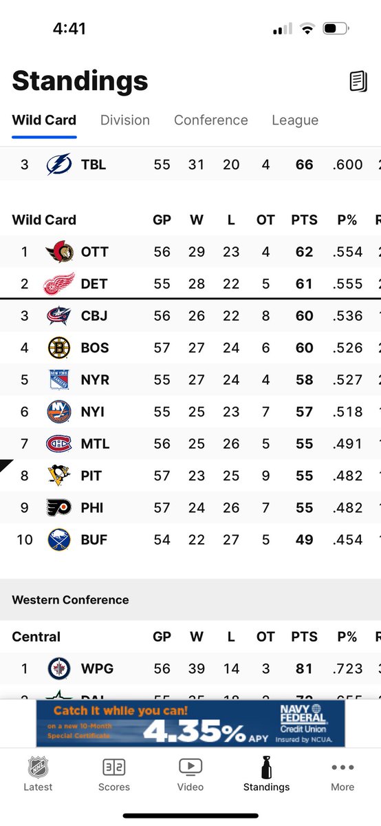 PensML's tweet image. I wonder people think it’s possible for us to make a wild card spot it’s not like we’re 6 points out with 3/8 of a season left or anything.
