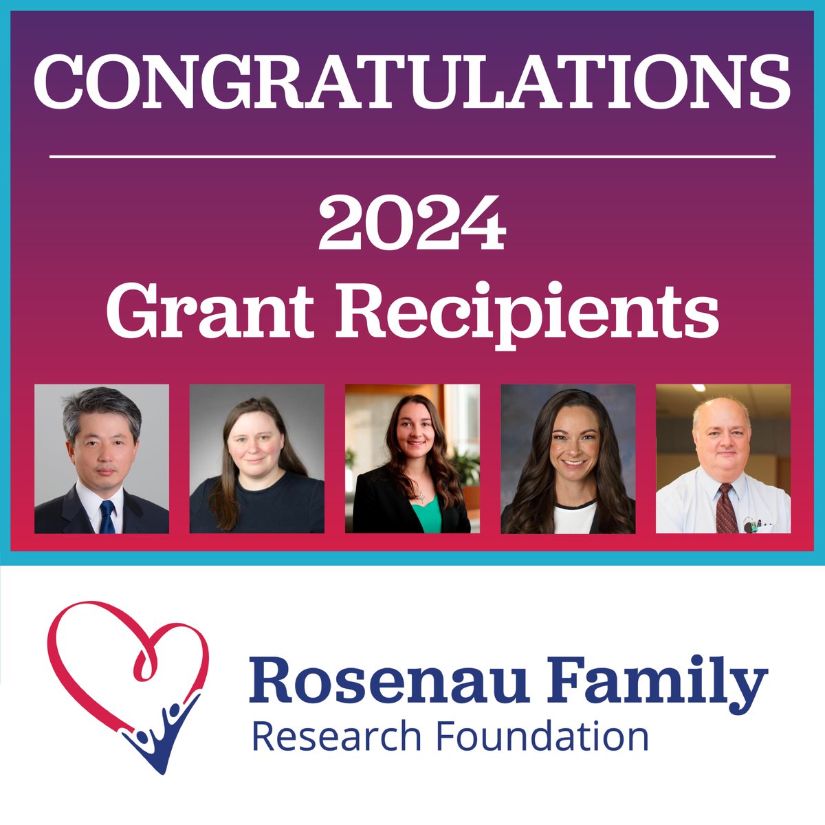 Rosenau Family Research Foundation (RFRF) would like to extend its congratulations to its 2024 class of grant recipients!

To read the full press release, visit rosenaufoundation.org/news/rosenau-f…
