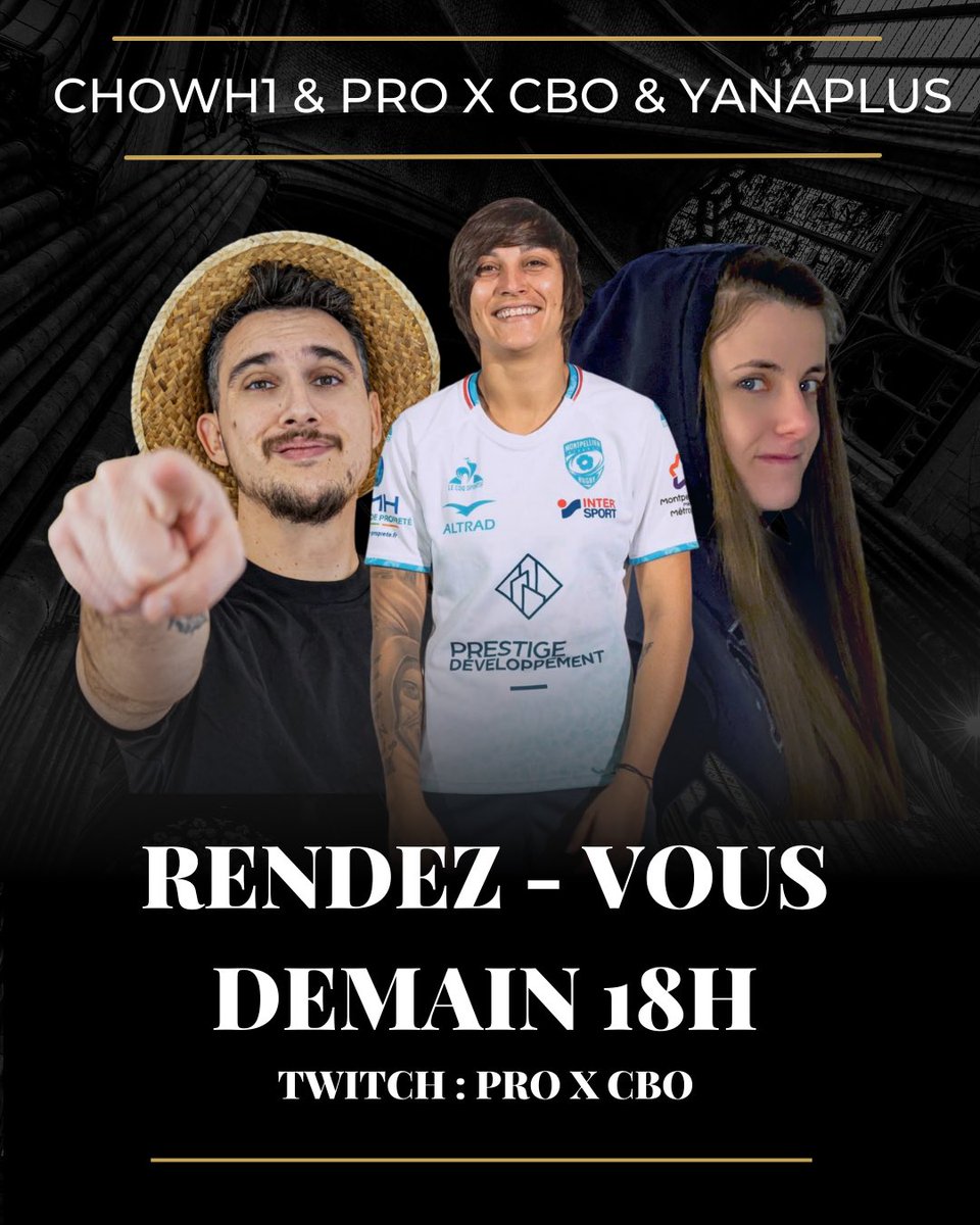 Rdv demain pour quelques game avec les goats 🔥 <a href="/CHOWH1_/">👑 CHOWH1</a>  &amp; <a href="/yanaplus_/">Yana</a> 

m.twitch.tv/proxcbo?deskto…