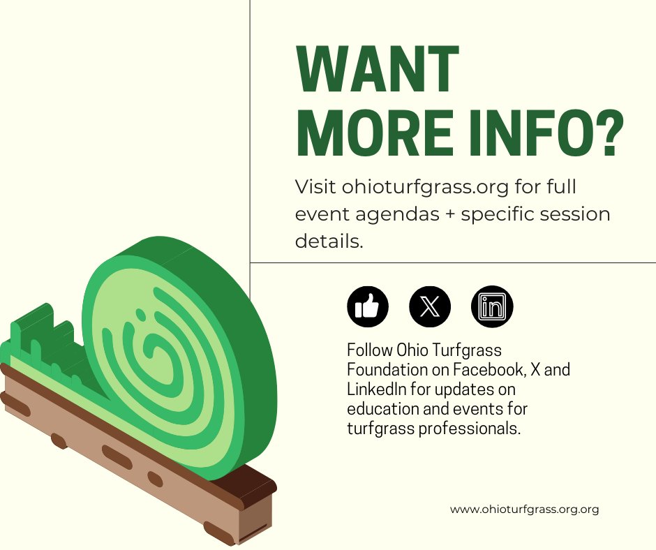 OTF has two upcoming events to help turf professionals at every level! Swipe through to find the best fit for you &amp; your team. 👇

Spring Tee Off – February 26, 2025
🔗ohioturfgrass.org/event/25Spring…

Leadership Academy – March 5, 2025
🔗ohioturfgrass.org/event/25Leader…

Register Now!
