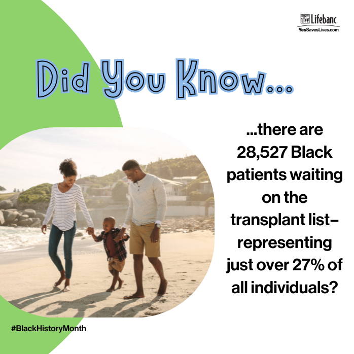 There is a the critical need for organ donation within Black communities. Learn more about the power of saying YES: lifebanc.org/about-donation/

#Lifebanc #blackhistorymonth #organdonation #tissuedonation #yessaveslives