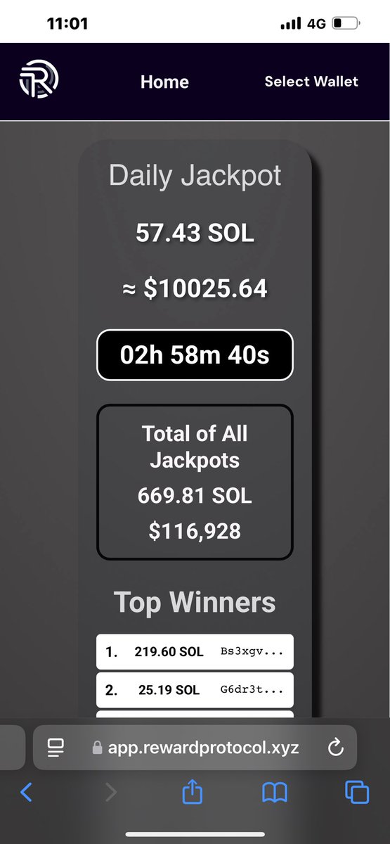 You thought $IMG was cool? 

Well be prepared for $REWD , the first ever hold to earn AND hold to win protocol! 

Today’s jackpot is over $10,000!!! 

All you need is a minimum of 1M $REWD tokens to participate in the jackpot! 🎰