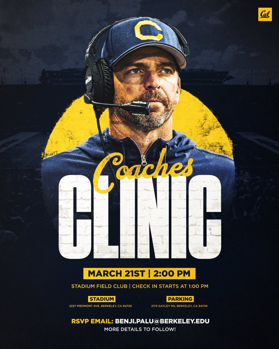 One month out! 📅

Join us at our Coaches Clinic to talk shop, exchange ideas, and connect with our coaches!

More details to follow!

#GoBears