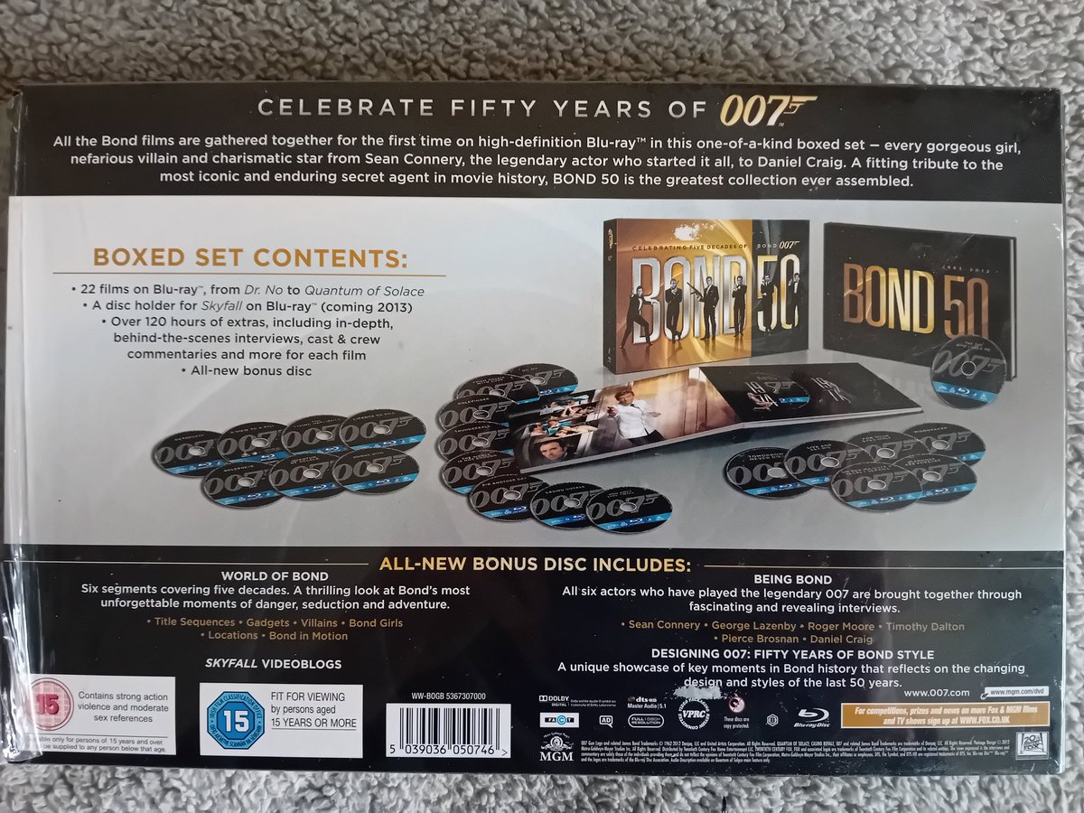KevinChan478's tweet image. With Amazon taking creative control of the James Bond franchise, it makes me pleased to own the 50th anniversary blu ray collection. I&apos;m happy enough with this.👌

#JamesBond #BluRay #Boxset #SeanConnery #GeorgeLazenby #RogerMoore #TimothyDalton #PierceBrosnan #DanielCraig
