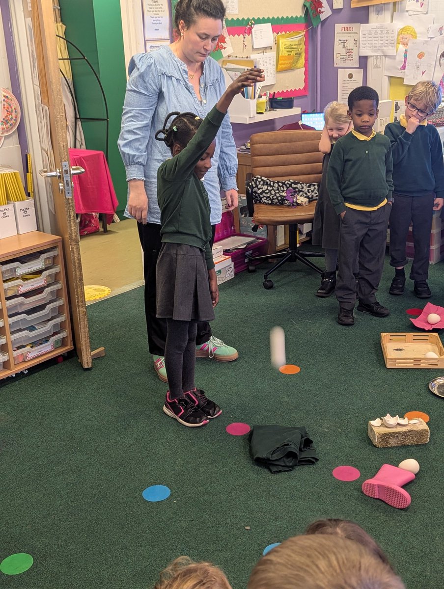 stmichaelswales's tweet photo. Year 2 received a letter from Humpty Dumpty asking them to help him find out which materials would be best to keep him safe when he falls off the wall. Using clay eggs,the children found out that rubber and fabric would be the best materials to help him!  #stmichaelsway @csc_stem https://t.co/xyqehoIslJ
