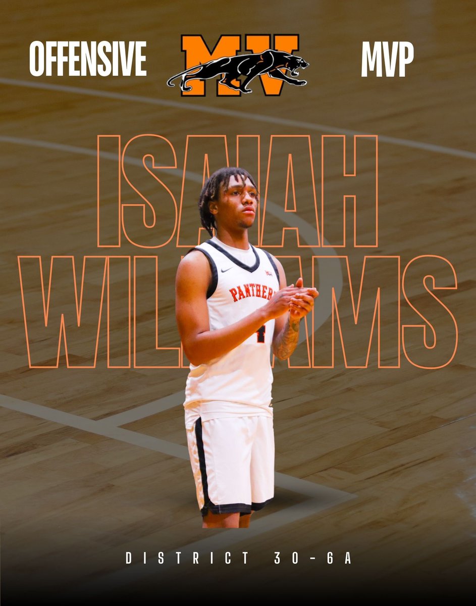 Coach Dunn (@coachdunn05) on Twitter photo Congratulations to senior Isaiah Williams on Offensive MVP selection for District 30-6A. <a href="/zaewillball/">Isaiah Williams</a> <a href="/PantherSportsMV/">MVISD Panther Athletics</a> Congratulations to senior Isaiah Williams on Offensive MVP selection for District 30-6A. <a href="/zaewillball/">Isaiah Williams</a> <a href="/PantherSportsMV/">MVISD Panther Athletics</a>