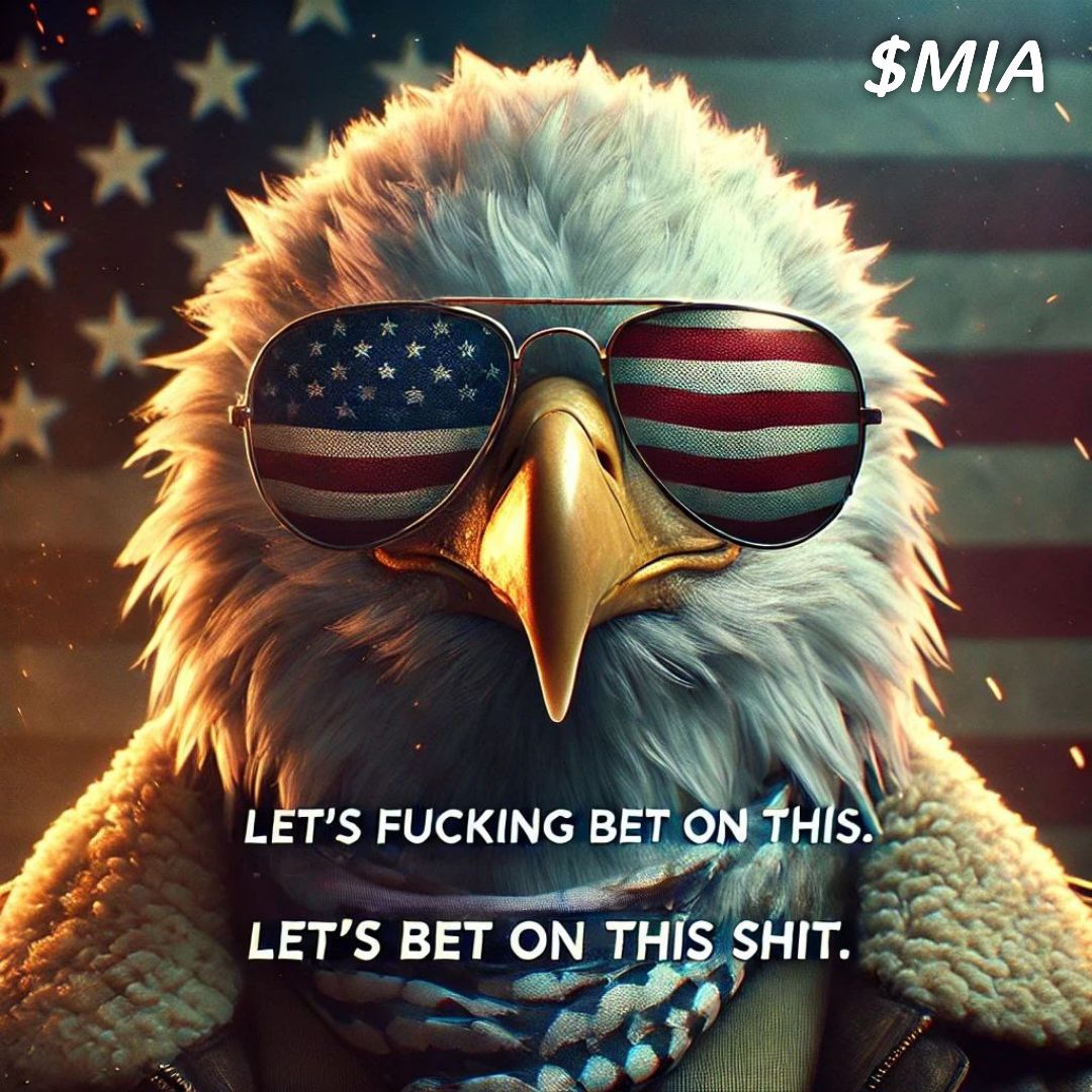 MIA_SOL_X's tweet photo. GMIA Muricans 🇺🇸

Place your bets &amp; achieve the American Dream 🦅

Get Locked in $MIA: Dy7M5B3Z5GnyhyHKkcHRFpYxw6eyiF1gqsDTBiT4t4oQ

#MadeinAmerica 🦅 https://t.co/3QG7d31SEH