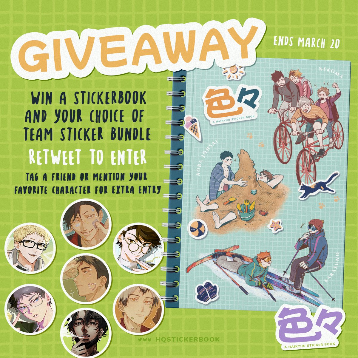 It's a very special someone's birthday 👨🏻‍🦲 In celebration, we're putting up a chance to win a sticker book &amp; team bundle of your choice!

💚 Retweet 🔃 to enter!
🧡 For an additional entry, tag a friend or reply with your favourite Haikyuu character! (It's Tanaka, right????)