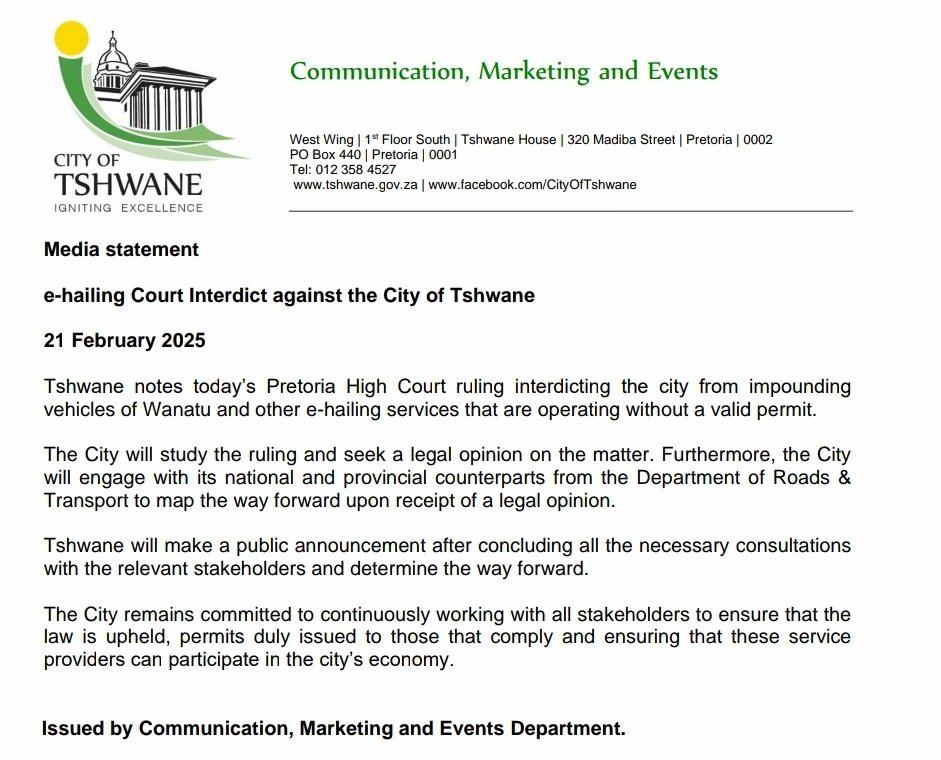 City of Tshwane tweet media