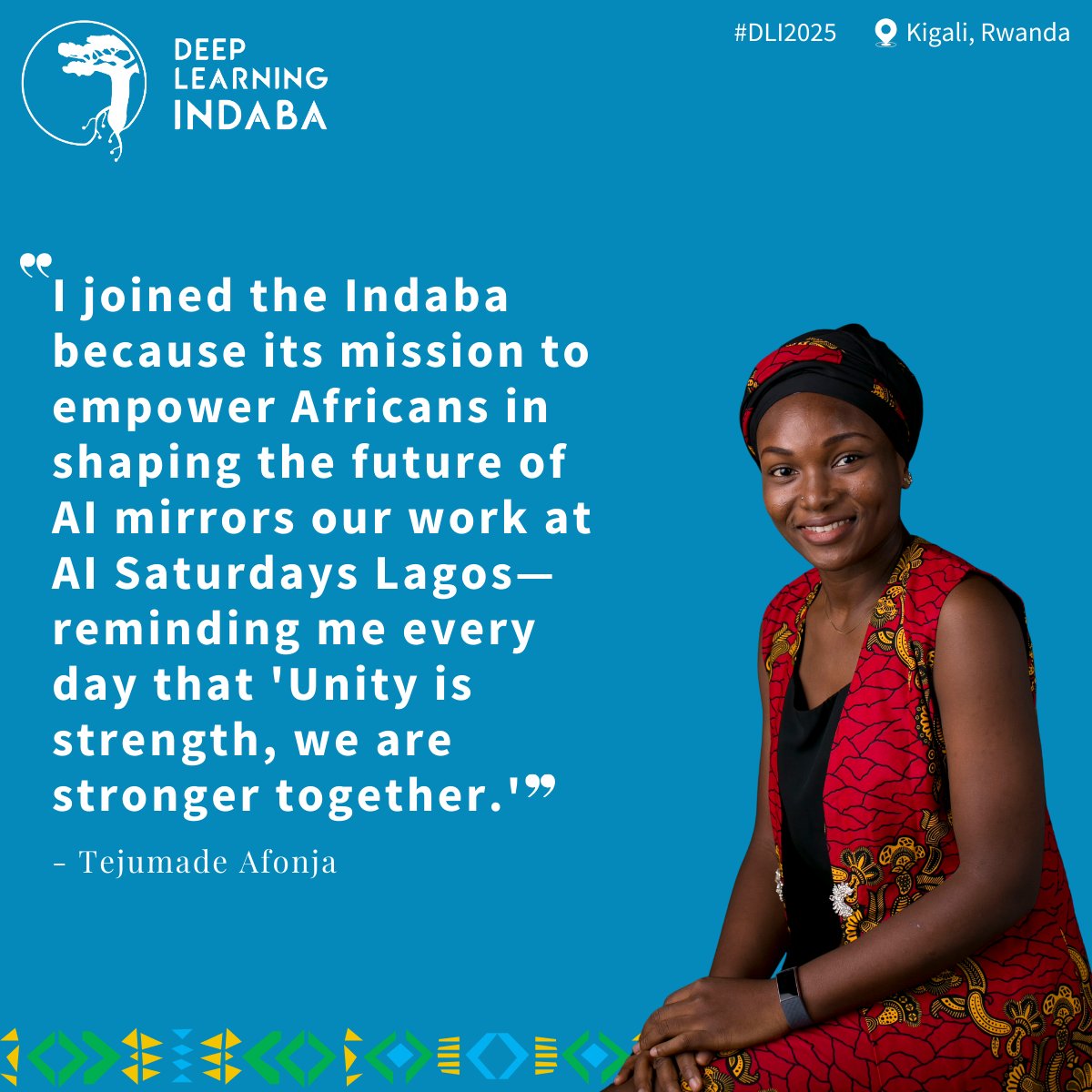 Meet <a href="/tejuafonja/">Tejumade Afonja</a> , one of the General Chairs of #DLI2025 and an inspiring member of our community. ✨
Tejumade’s journey in tech began with a Mechanical Engineering degree from <a href="/lautechofficial/">Ladoke Akintola University of Technology</a>, followed by a Master’s in Computer Science from <a href="/Saar_Uni/">Universität Saarland</a> . She is currently pursuing