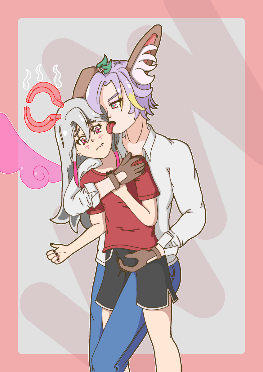 Sen's bunny instincts are kicking in and Briyakiel is the only one around.

I decided to draw a genderswapped <a href="/shamisen_usagi/">ShamiBun 🥕🌟 VTuber</a>  going after Briyakiel for Valentine's Month.

#ValentinesDay #ValentinesMonth #Genderswap #vtuber
