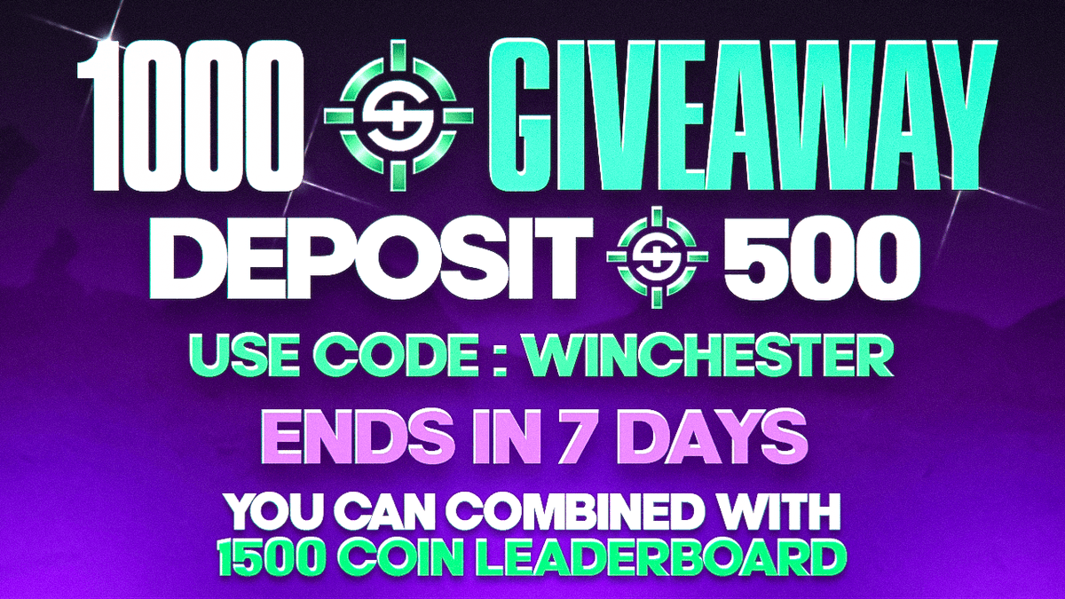 💰1x1000 Token Skinrave Depositor Giveaway

✅500 Token Depo with "winchester" code!
✅ skinrave.gg/r/winchester
 ☑ RT + Tag 1

☑ You need to send proof in my discord under "skinrave-1000comp" (discord.gg/jnbZPa2Mpj)

💰EXTRA $20 For Random RT + TAG
💎$10 for RT winner if